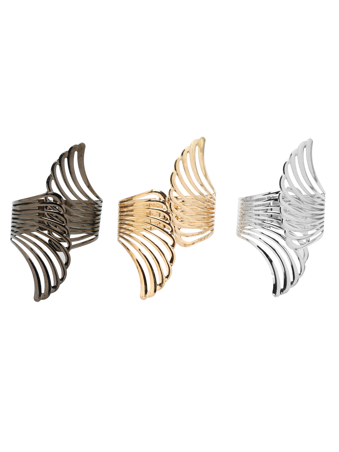 YouBella Jewellery Combo of 3 Cuff Bracelet Bangle for Girls and Women (Multi) (YBBN_91969)